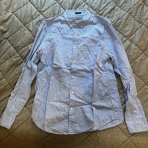 Men's Blue & White Dress Shirt